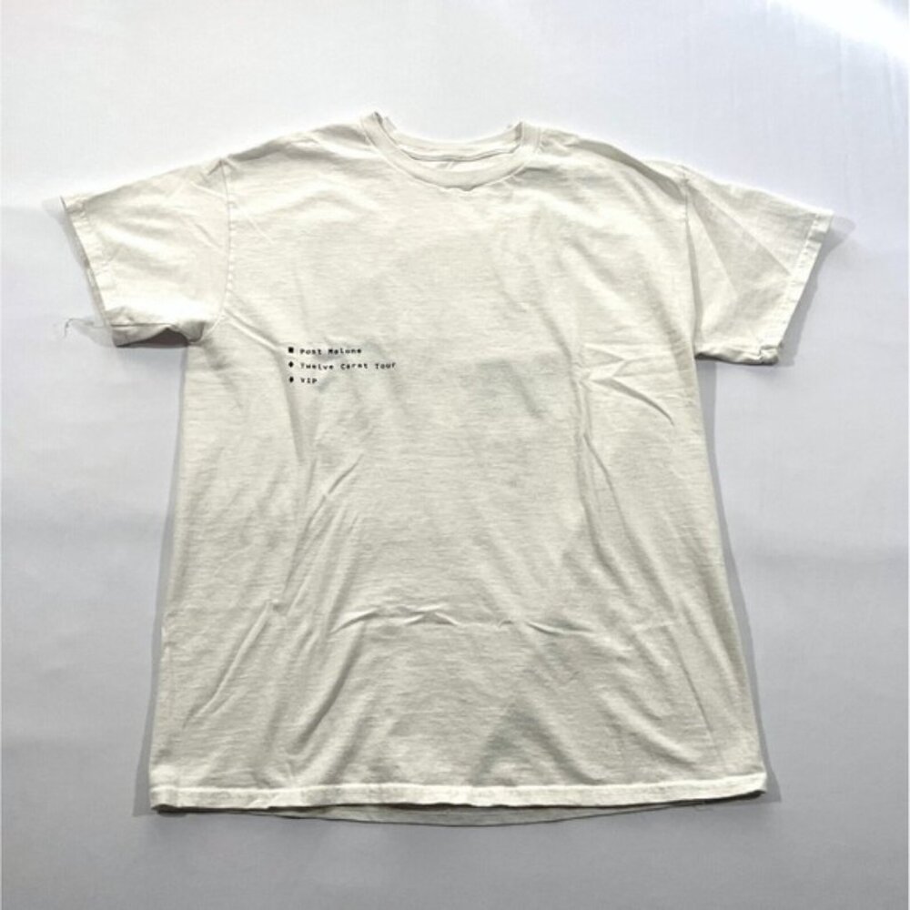 Post Malone White Twelve Carat Tour Concert Crew Tee Exclusive VIP T-shirt Sz M